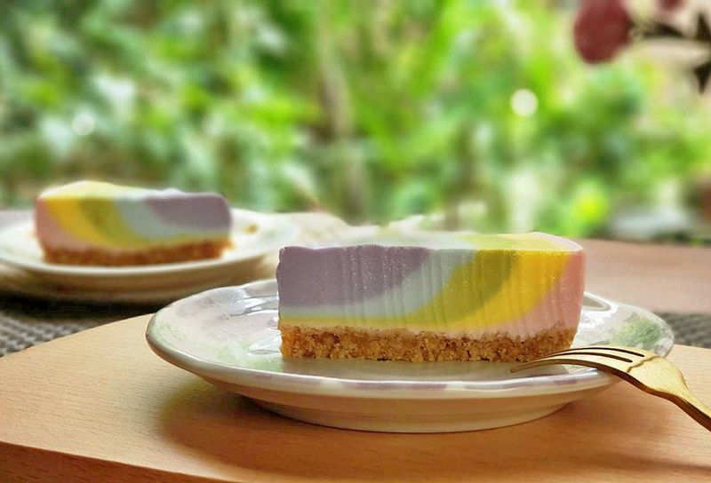 🌈夢幻彩虹乳酪蛋糕(免烤)🍮