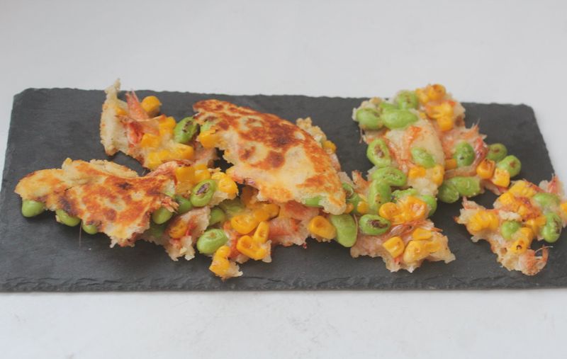 毛豆櫻花蝦起士煎餅