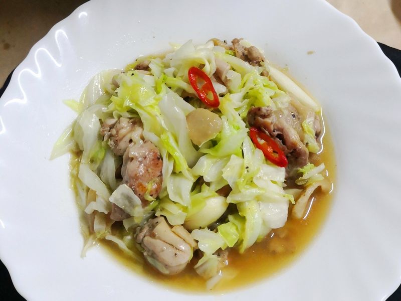 高麗菜炒雞腿～歸仁店～飛利浦萬用鍋