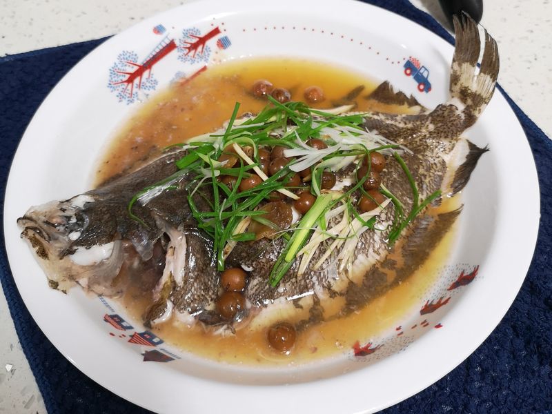 樹子蒸比目魚（微波爐）