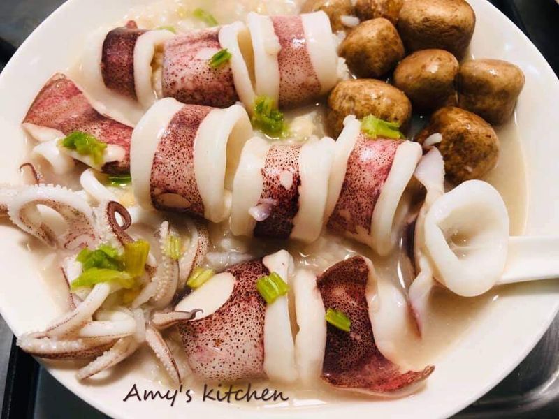 透抽蘑菇粥