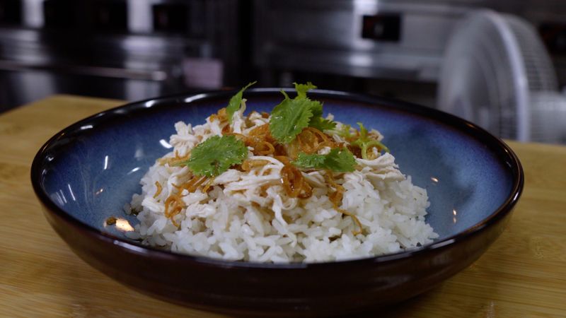 蔥油雞肉絲飯
