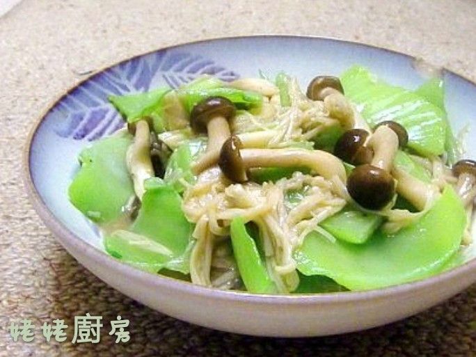 雙菇燴芥菜