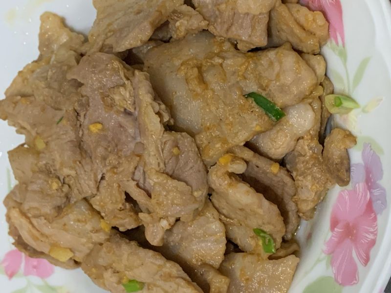 金沙豬肉片