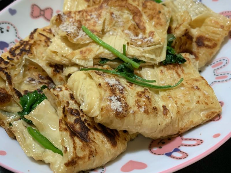 豆皮夾香菜