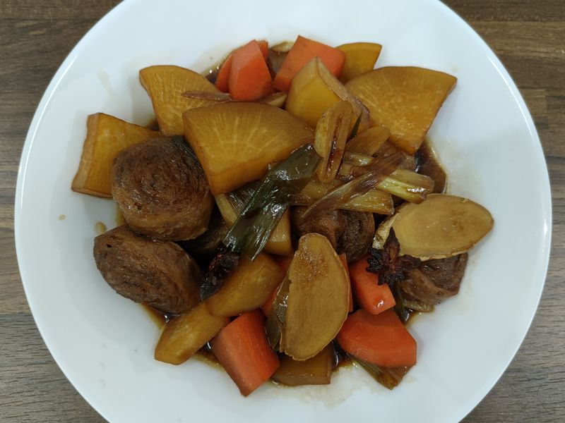 紅燒雙色蘿蔔豆輪(可素食)