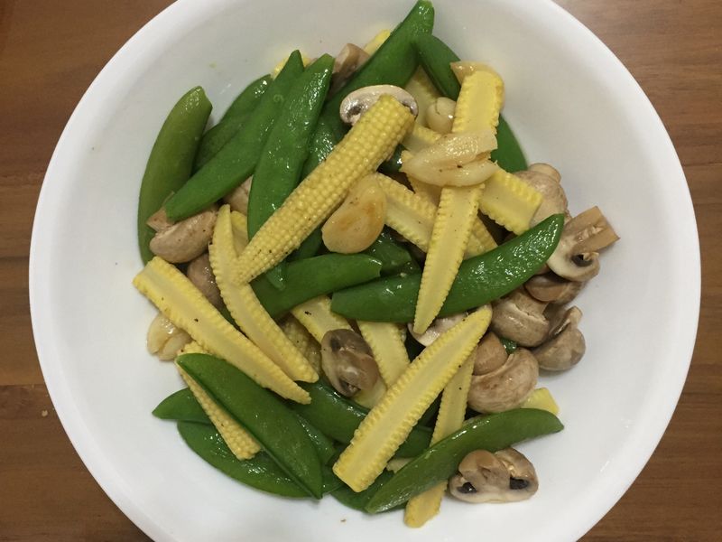 玉米筍甜豆蘑菇食蔬