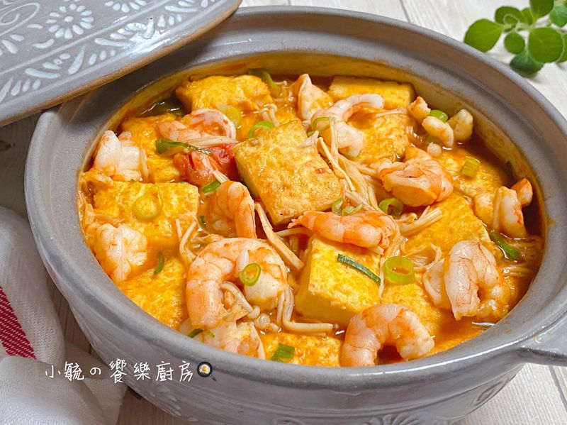 鮮蝦豆腐煲