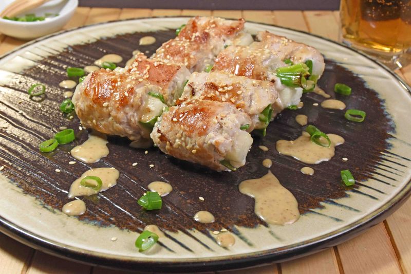 蔥肉山藥卷