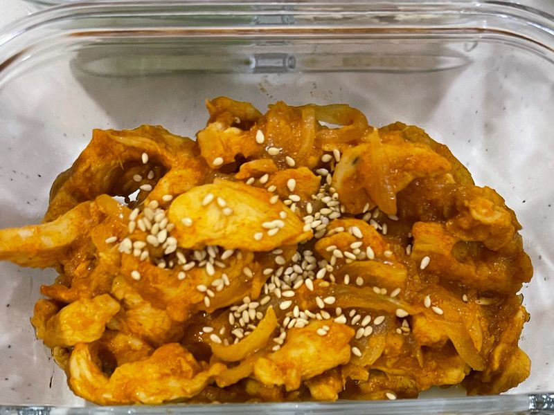 韩式辣炒鸡胸肉（减脂便当）