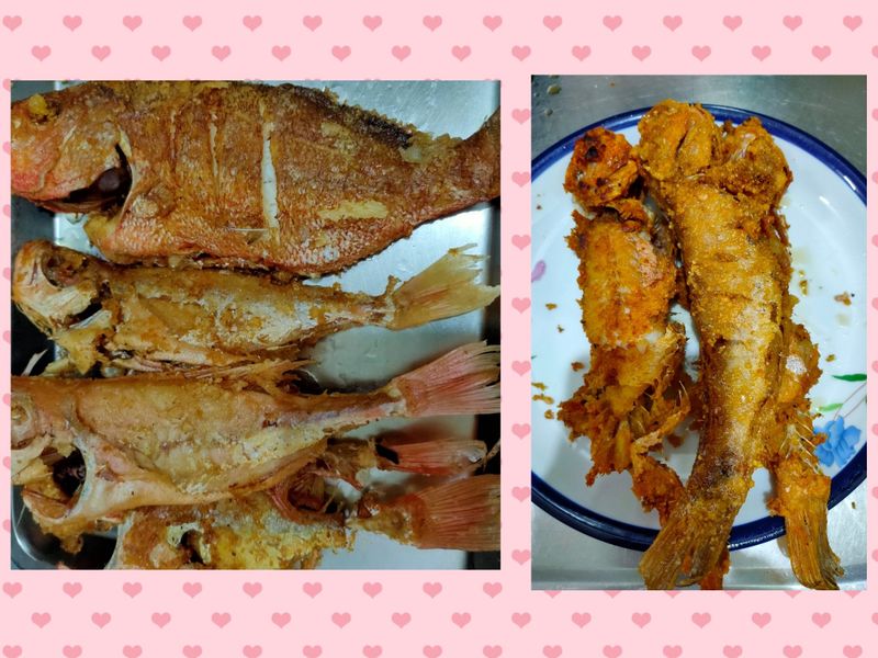 煎紅目連和馬頭魚