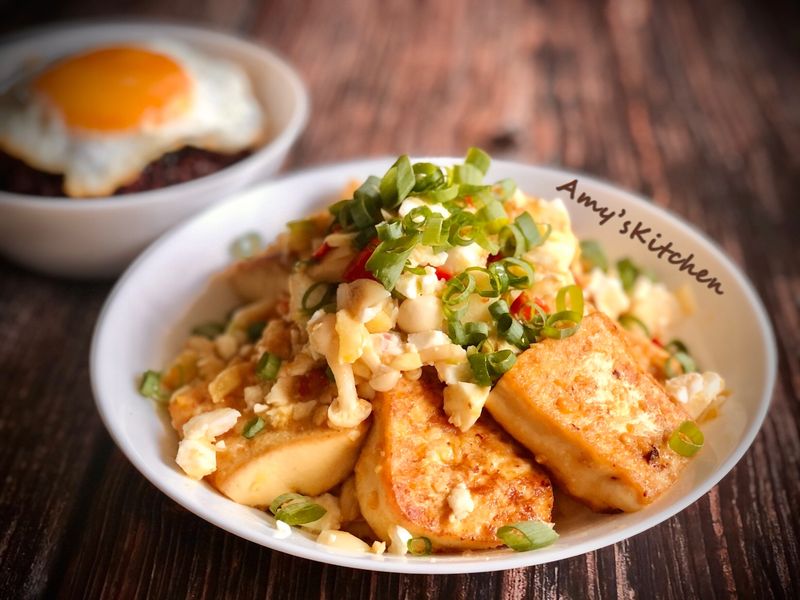 金沙豆腐雪白菇