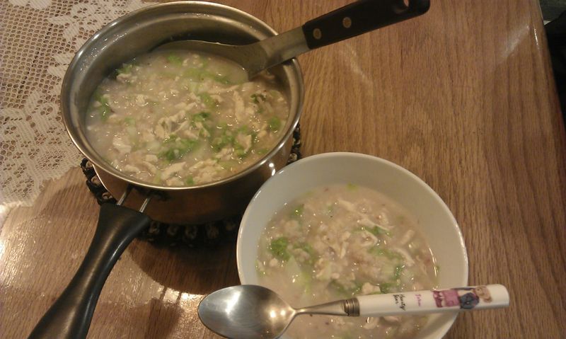 小白菜雞肉粥【卡特莉的清淡料理】給病孩