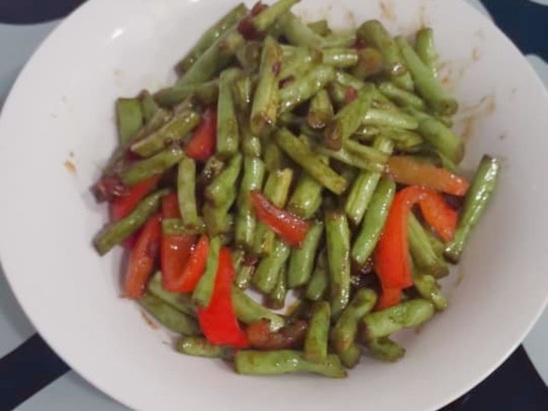 清 炒 桂 豆