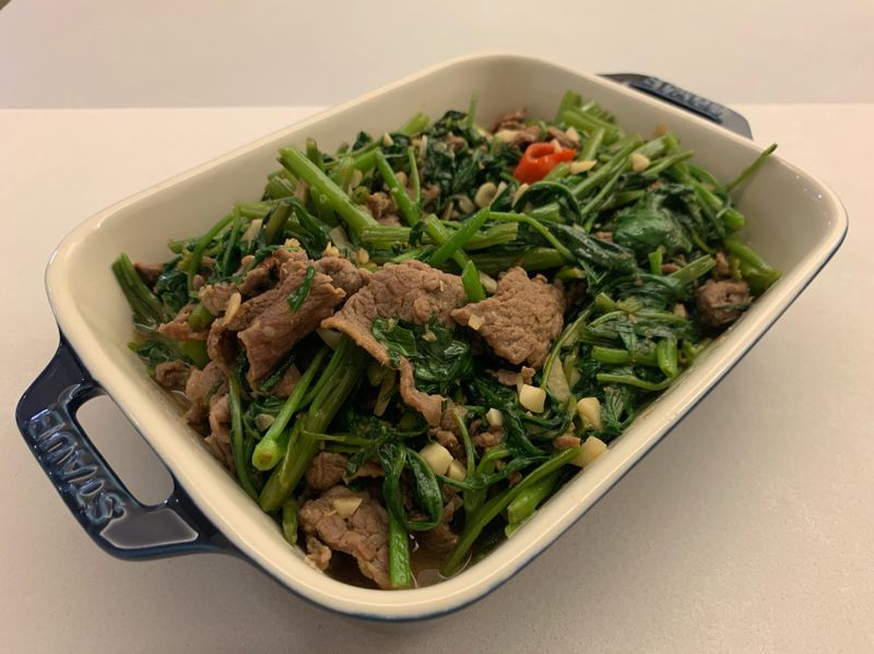 空心菜炒牛肉