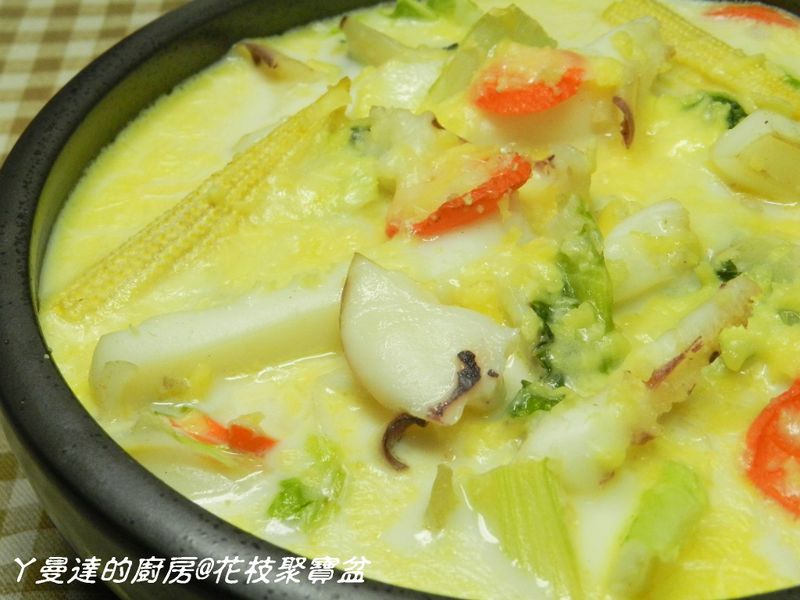 ㄚ曼達的廚房~海鮮年菜~花枝聚寶盆