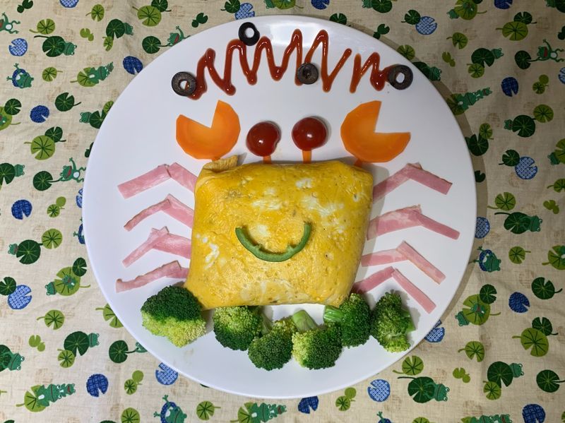 螃蟹蛋包飯 (小小孩料理)