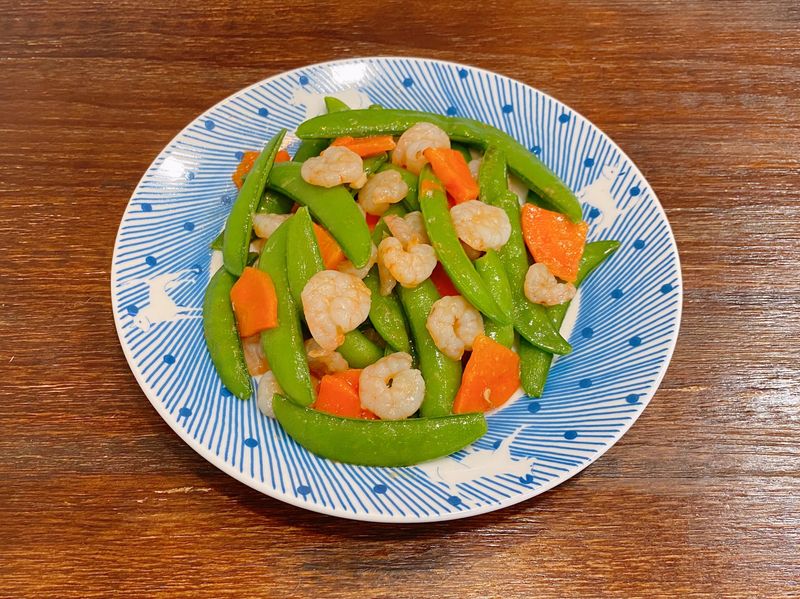 清脆爽口《甜豆炒蝦仁》家常菜