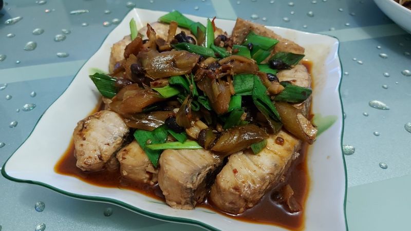 豆豉醬燒旗魚肚