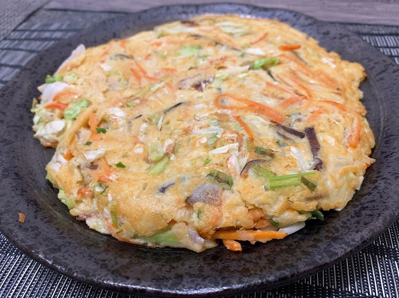 蔬菜透抽煎餅（麵粉少版）