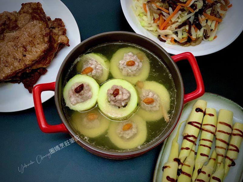 刺瓜鑲肉(大黃瓜鑲肉) 減醣電鍋料理