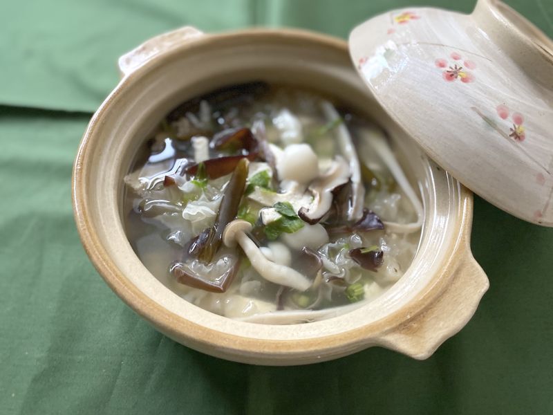 香菇海茸根鹽豆腐羹(蔬食)