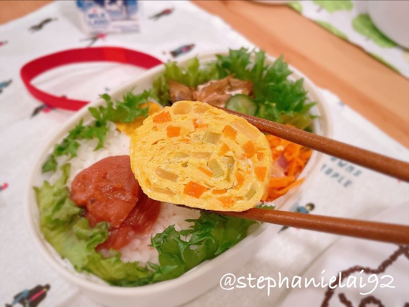 三色蔬菜鹹味玉子燒