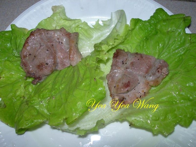 生菜梅花肉片