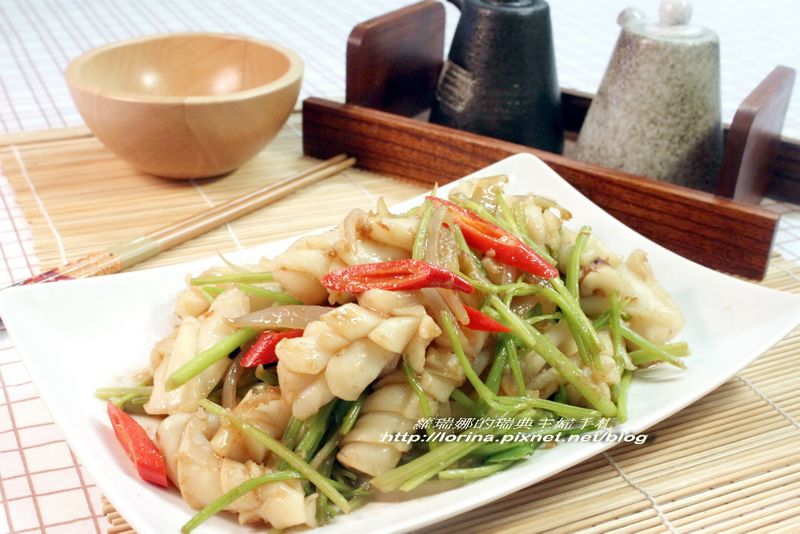 熱炒店下酒菜~沙茶芹菜炒花枝