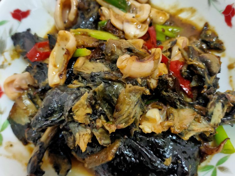烤肉醬炒透支和雞肉