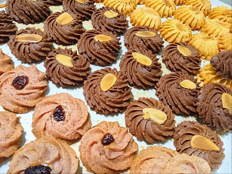 擠花餅乾(原味、可可、玫瑰)