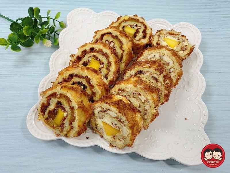 芒果優格蛋糕捲~雙盤熱壓機食譜