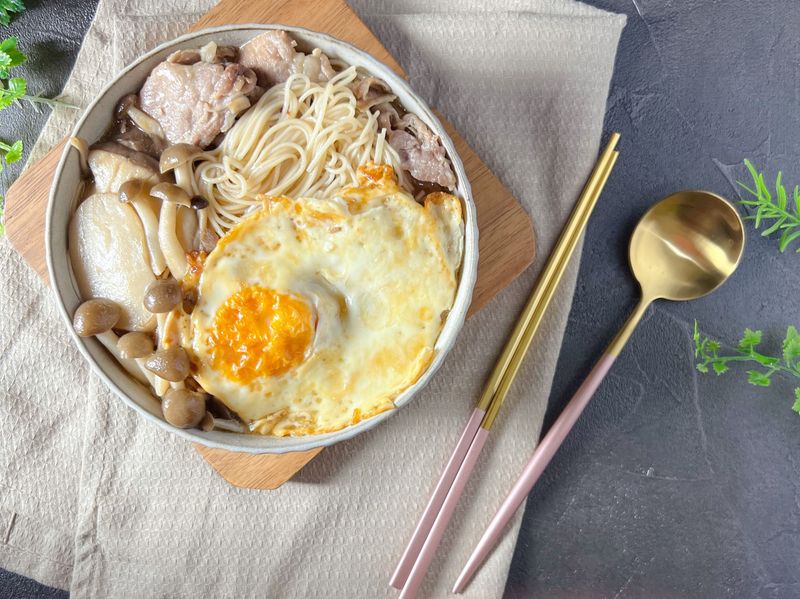 ✨簡易版🎏古早味~麻油雞蛋麵線🍜