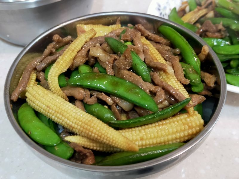 甜豆炒肉絲