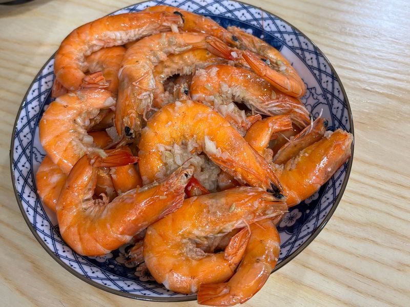 炒白蝦料理（蒜味）