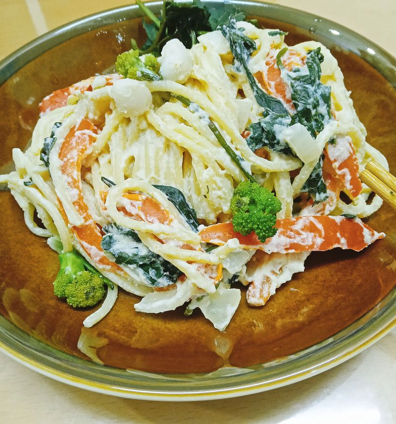 豆腐白醬義大利麵