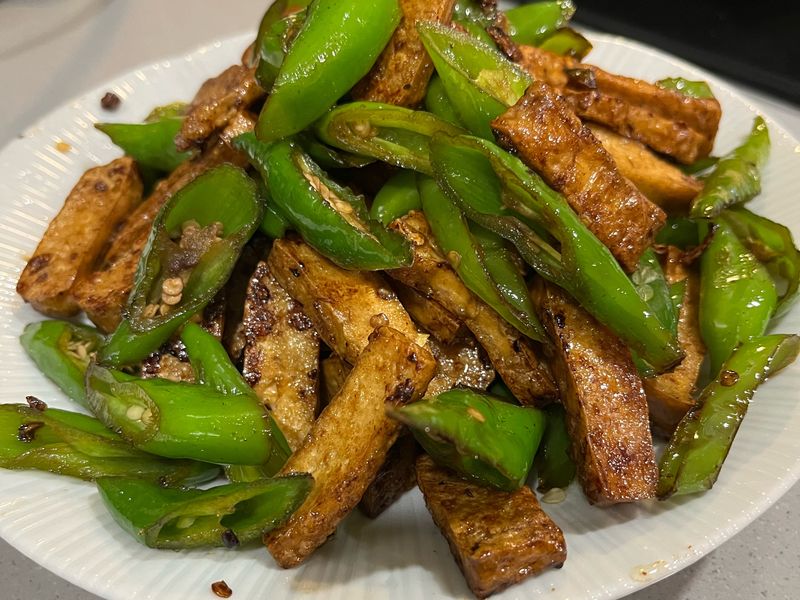 糯米椒炒豆乾