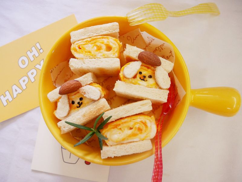 好可愛「花生起士蛋吐司」迷人的鹹甜滋味!