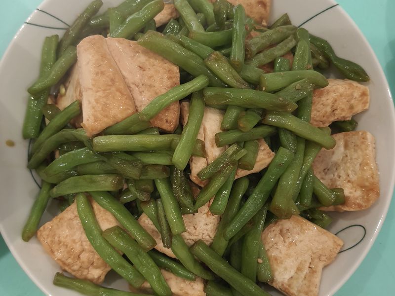 四季豆佐板豆腐