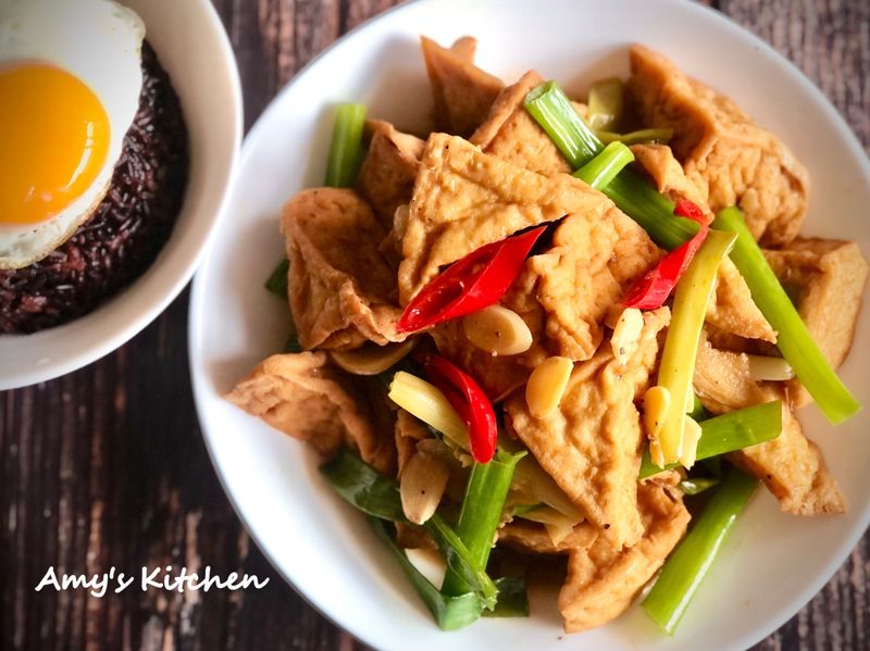 蔥燒油豆腐 / 銅板料理