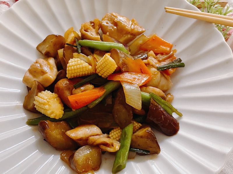野菜醋雞