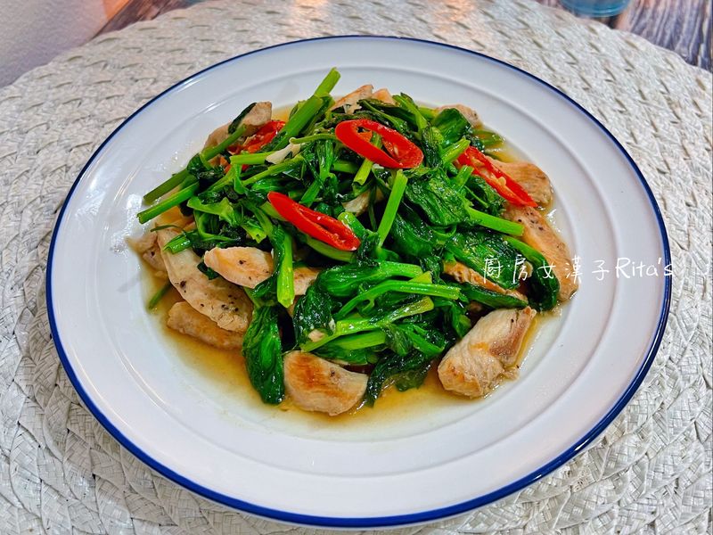 豆苗炒雞胸