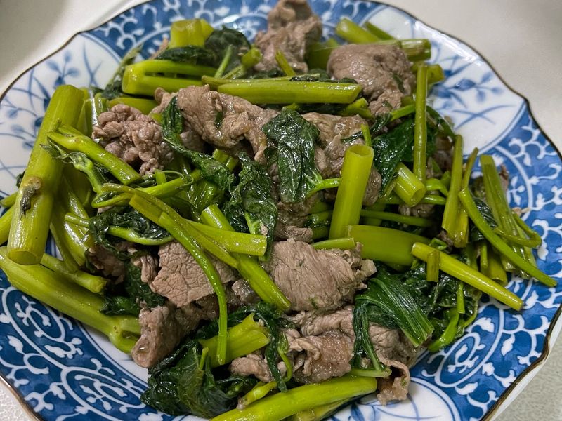 空心菜炒牛肉