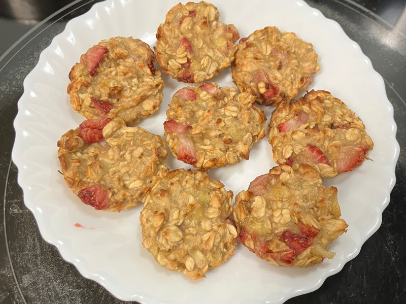無糖香蕉草莓花生燕麥餅乾-副食品