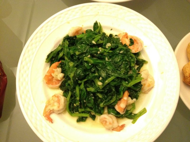 豆苗炒蝦仁