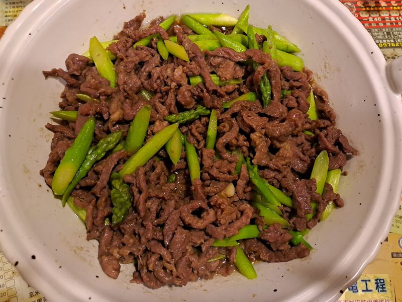 微波版蘆筍炒牛肉絲