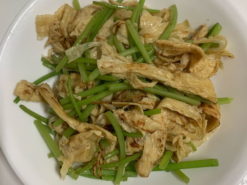 素食-豆皮地瓜葉
