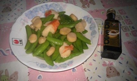 [得意的一天橄欖油]干貝蟹肉炒甜豆