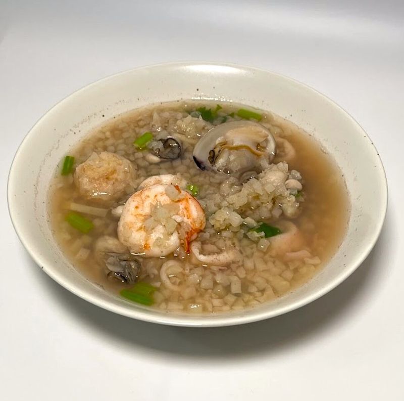 低碳低GI食譜|花椰菜米海鮮粥|生酮稀飯