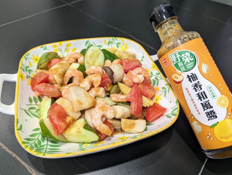 [柚香和風醬]蝦仁溫沙拉